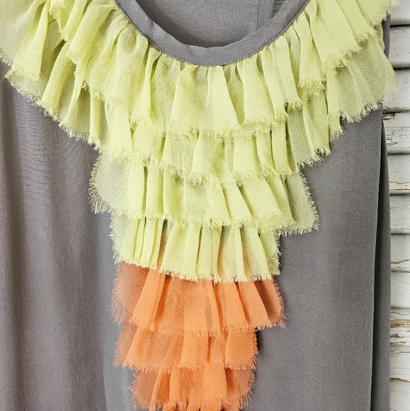 Twelve by Twelve silk tunic top with ruffle neckline M - Picture 2 of 7